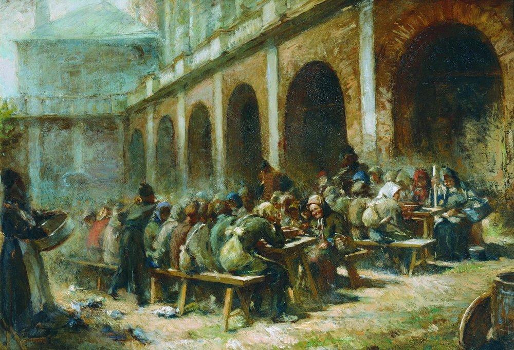 Трапеза богомольцев в Троице-Сергиевой лавре