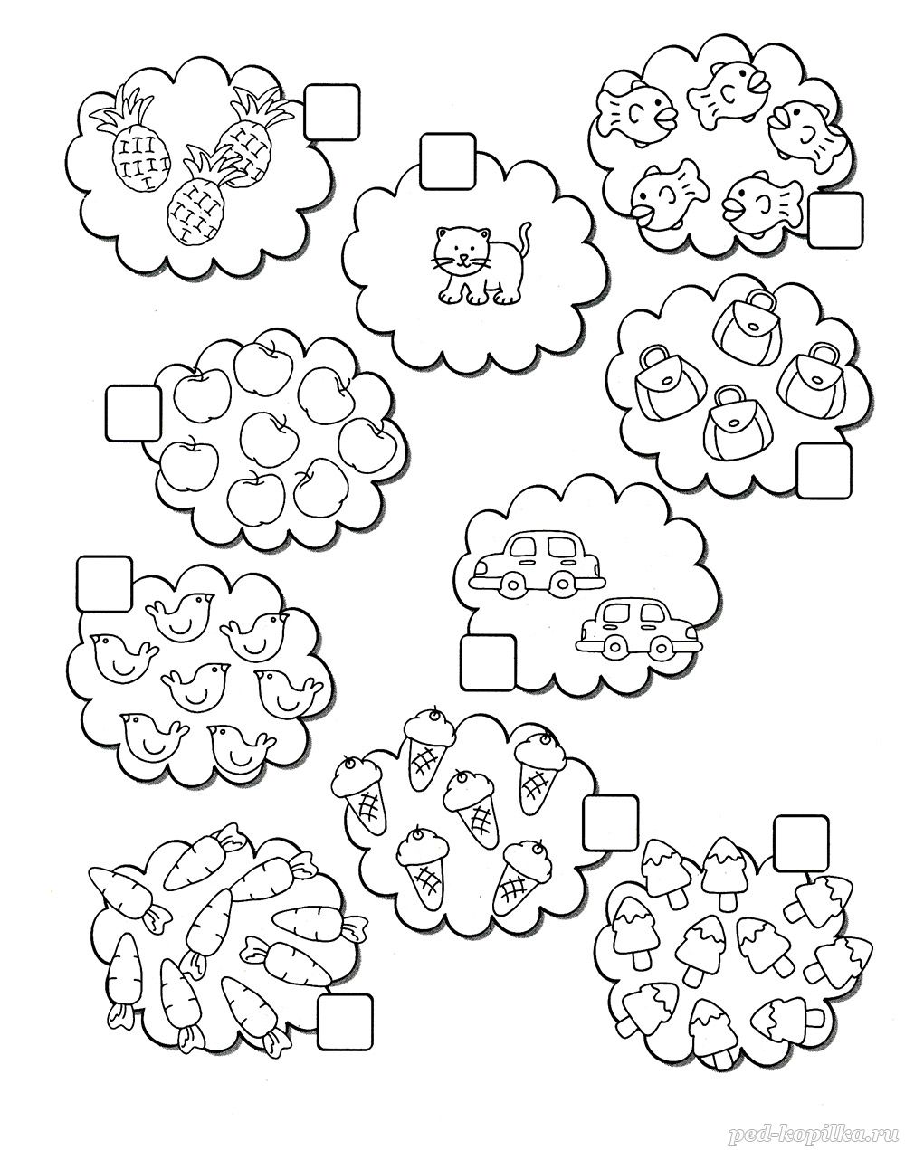 Задачи для дошкольников по математике в картинках 5 6 лет