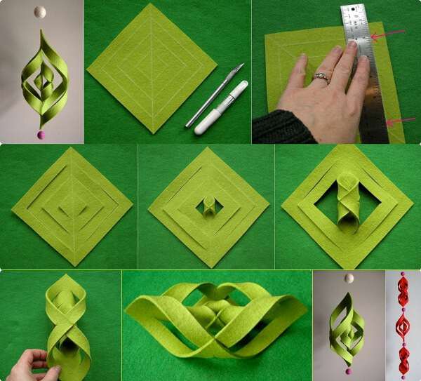 Как сделать елочные игрушки из бумаги - простые новогодние идеи
