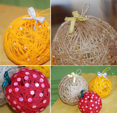 Плетем объемный шар из ниток для декора дома