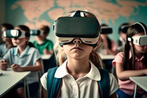 Учащиеся в классе в vr очках