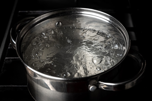 boiling water in pan on stove - Фрукты, ягоды