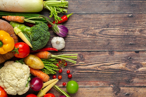healthy vegetables on wooden table - Суп весенний, постный стол