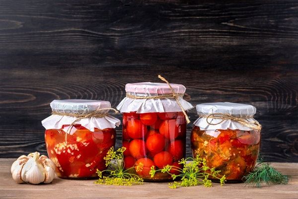 homemade pickled cherry tomatoes cucumbers champignons garlic eggplant red peppers in jars - Постное печенье на рассоле