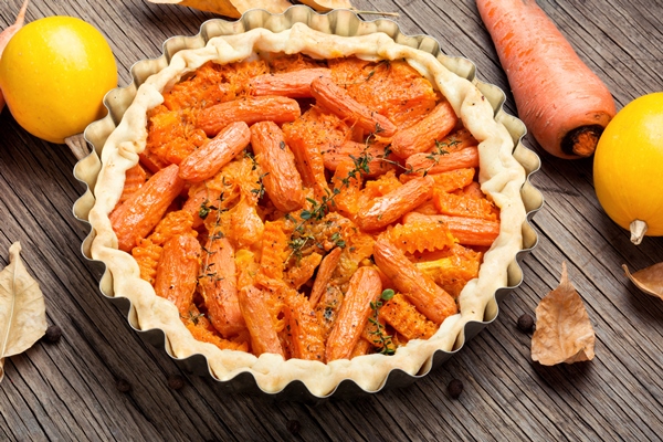 pie with carrots and pumpkin - Пирог морковный открытый