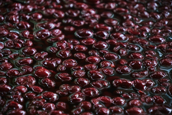 preparation cherry jam cherry berry in sweet syrup - Желе вишнёвое