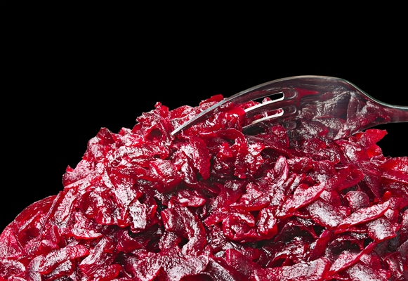 red boiled beet - Свекольная икра с грибами