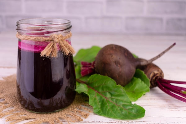 fresh beetroot juice in a jar useful vitamin drink - Квас из свёклы