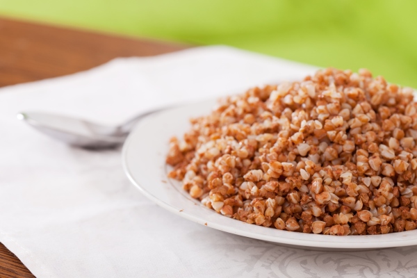 boiled buckwheat cereal - Гречневая каша с баклажаном