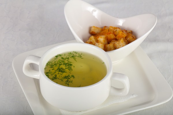 chicken soup - Морковный суп с зелёным соусом