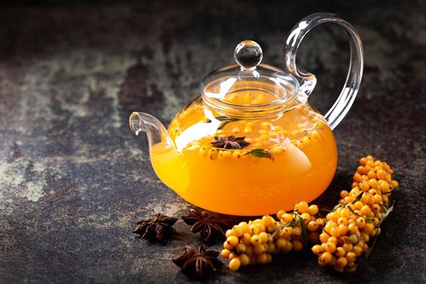 delicious and healthy sea buckthorn tea - Облепиховый чай с пряностями и лаймом