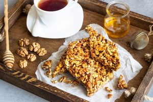 dessert bars made of walnuts in a honey caramel - Козинаки