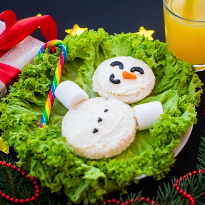 Новогодний бутерброд “Снеговик”
