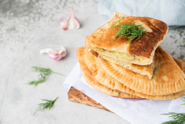 homemade fried pies chebureks national tatar pastries - Постные чебуреки с картофелем