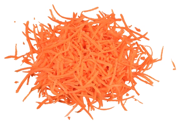 heap of chopped carrot on a white background - Монастырская кухня: суп из красной фасоли, драники (видео)