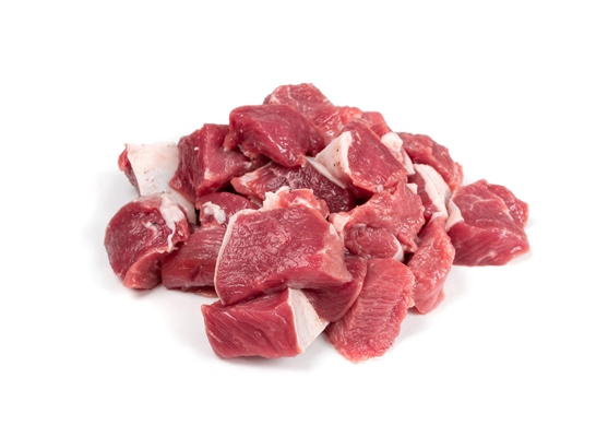 raw chopped lamb fillet diced tenderloin isolated - Баранина с зелёной фасолью