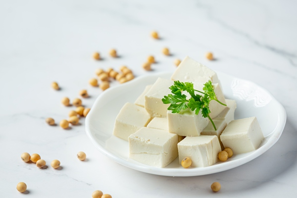 tofu made from soybeans food nutrition concept - Монастырская кухня: кабачки с тофу, картофельные вареники с грибами, кукуруза с мёдом (видео)