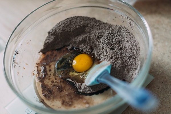 bowl with ingredients for batter - Печенье "Пасхальные гнёзда"