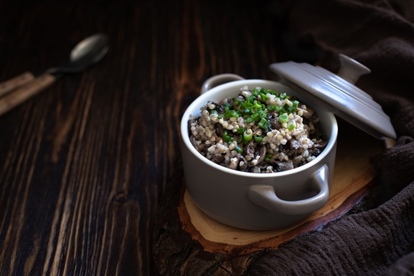 buckwheat with mushrooms and green onions - Конвертики из лаваша с гречкой и грибами, постный стол