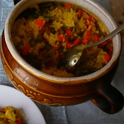 Вкусный гарнир из риса с овощами