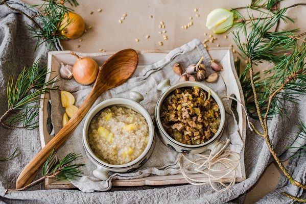 pearl barley porridge with meat and veggies - Меню армейской кухни царской России