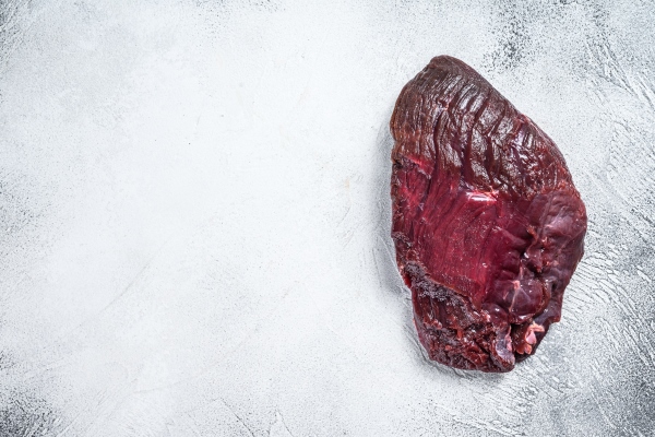 venison raw deer meat on a table white background top view copy space - Жаркое из косули