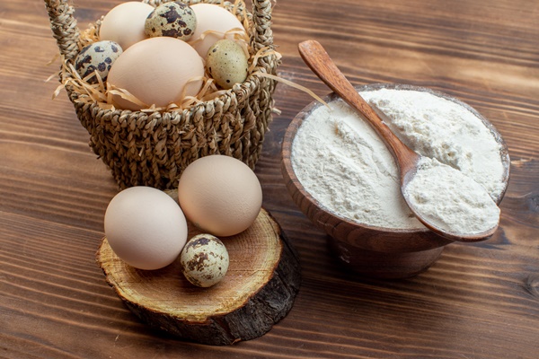 front view white flour with eggs on brown wooden desk meal pie oven cake bake dough cooking biscuit - Торт "Зебра"