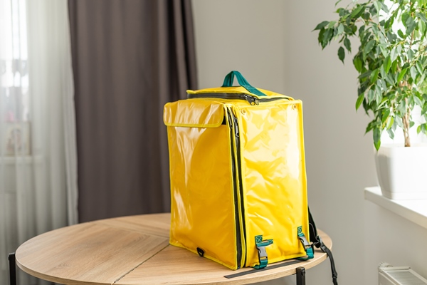 yellow refrigerator bag for food delivery or for trip to nature and tourism thermo bag that keeps food from spoiling - Сбор, заготовка и переработка дикорастущих плодов, ягод и грибов