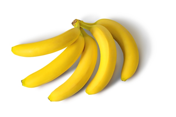 bananas five pieces on a white isolated background top view banana image for your business - Постное бананово-арахисовое мороженое