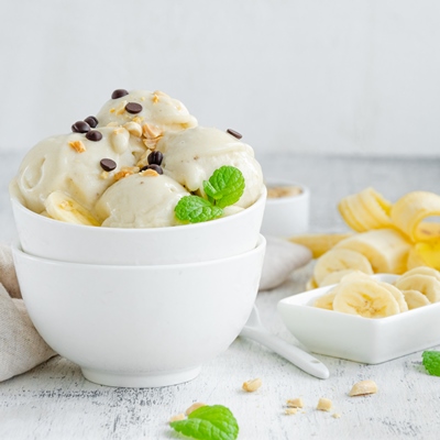 Постное бананово-арахисовое мороженое