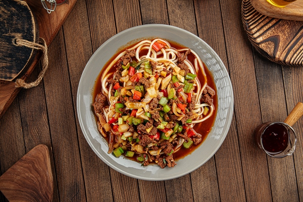 asian uyghur dish suiru lagman noodles - Походный лагман из сушёных продуктов