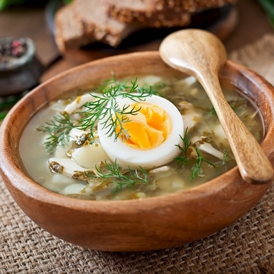 Суп картофельный с ламинарией и яйцом (школьное питание)