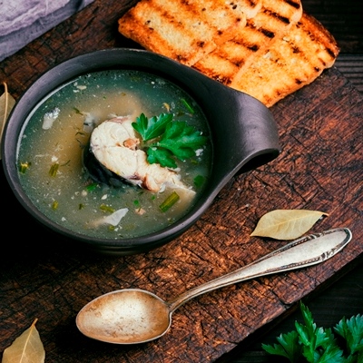 Рецепт: Рыбный суп из минтая | низкокалорийный