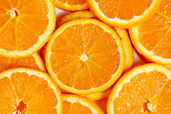 top view delicious orange slices - Цитрусовый чай