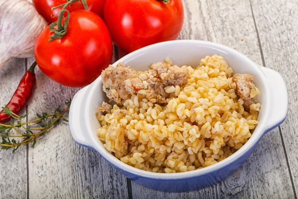 bulgur with meat - Пшеничная каша с мясом