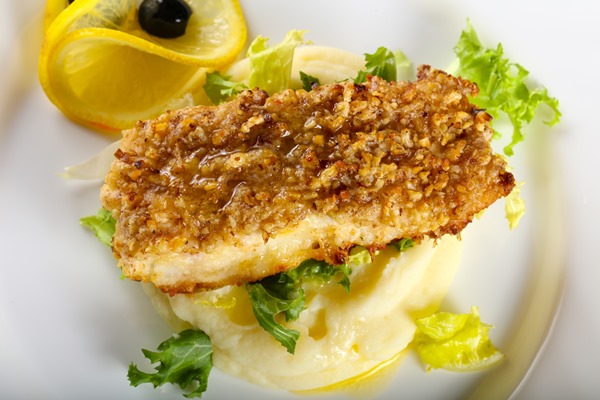 cod fish with mashed potato - Рыба во фритюре