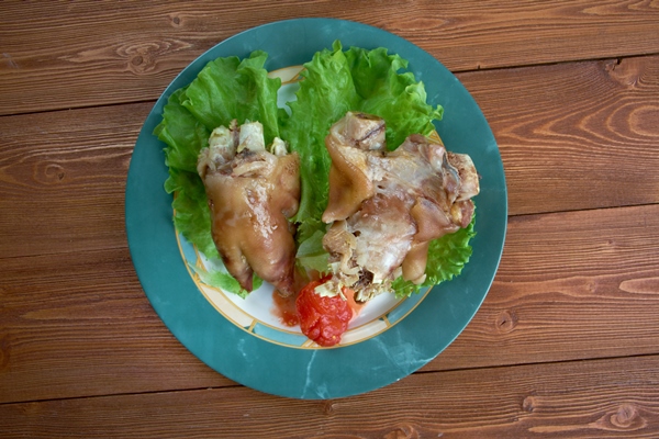crubeens irish food made boiled pigs feet - Холодный поросёнок с хреном