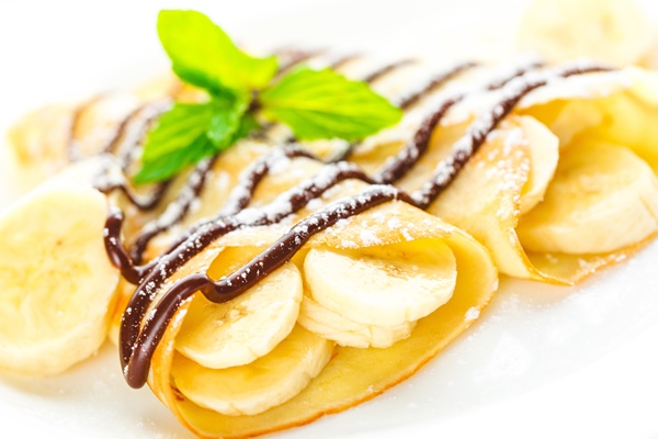 sweet rolled pancakes with banana - Банановая начинка для блинчиков