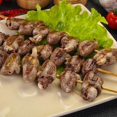 Шашлык из куриных сердечек