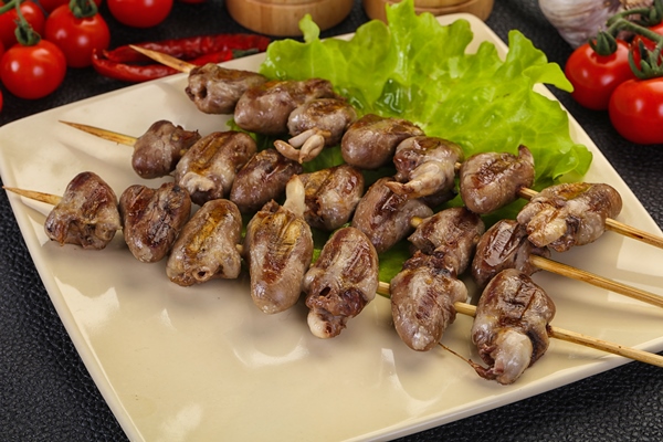 chicken hearts skewer - Шашлык из куриных сердечек
