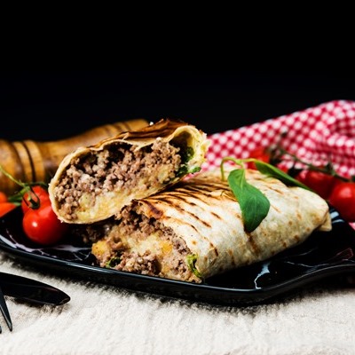 Шаурма с говяжьим фаршем и фасолью