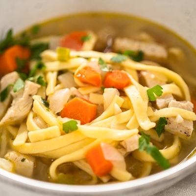 Суп-лапша с мясом перепела