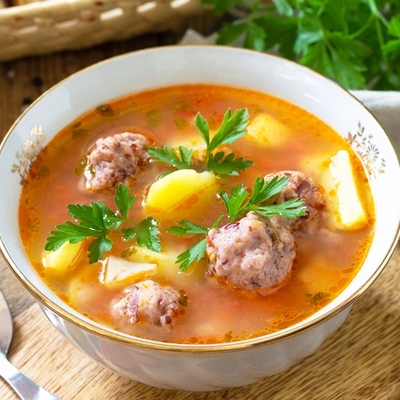 Суп с постными фрикадельками