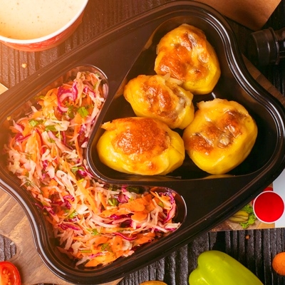Картофель, фаршированный килькой