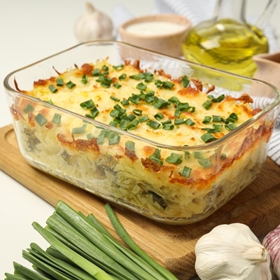 Картофельная бабка с грибами