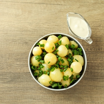 Картофельный закусочный салат к мясу