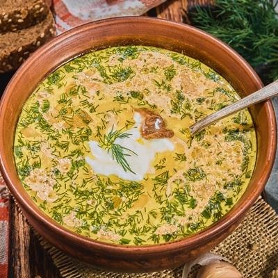 Щавелевые щи с грибами