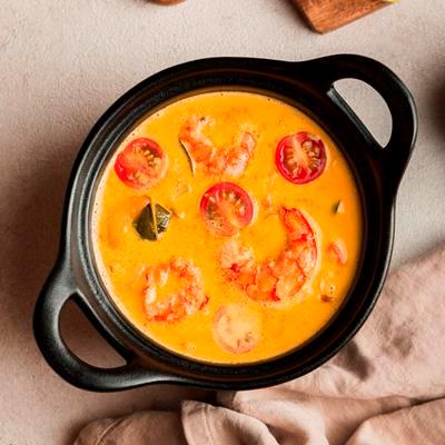Сливочный суп с креветками